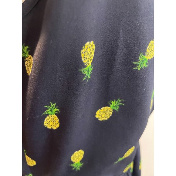 J.Crew Womens Pineapple Print Navy Dress Adjustable Straps Size 10 - Picture 8 of 16